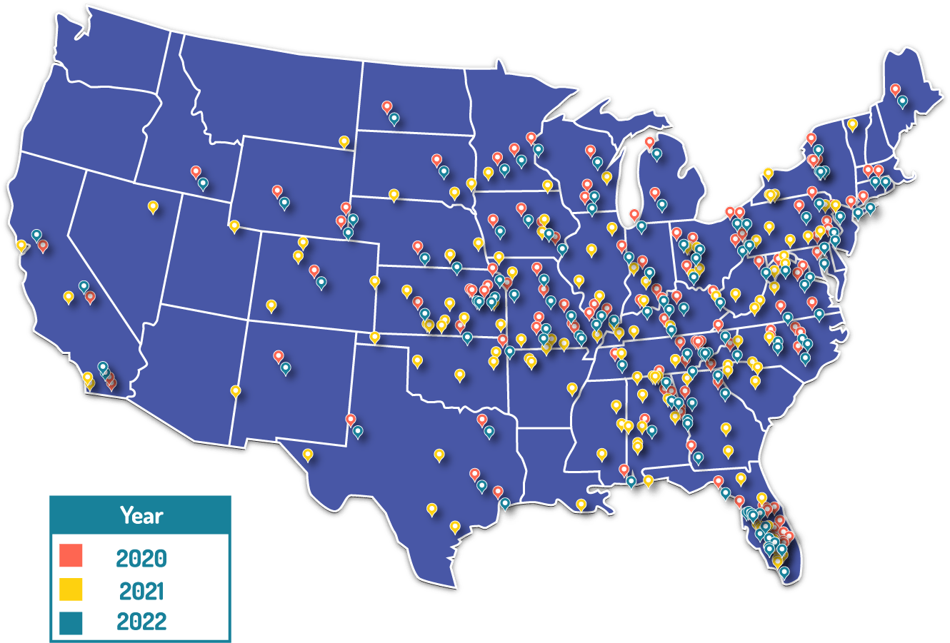 map of meal packing event locations
